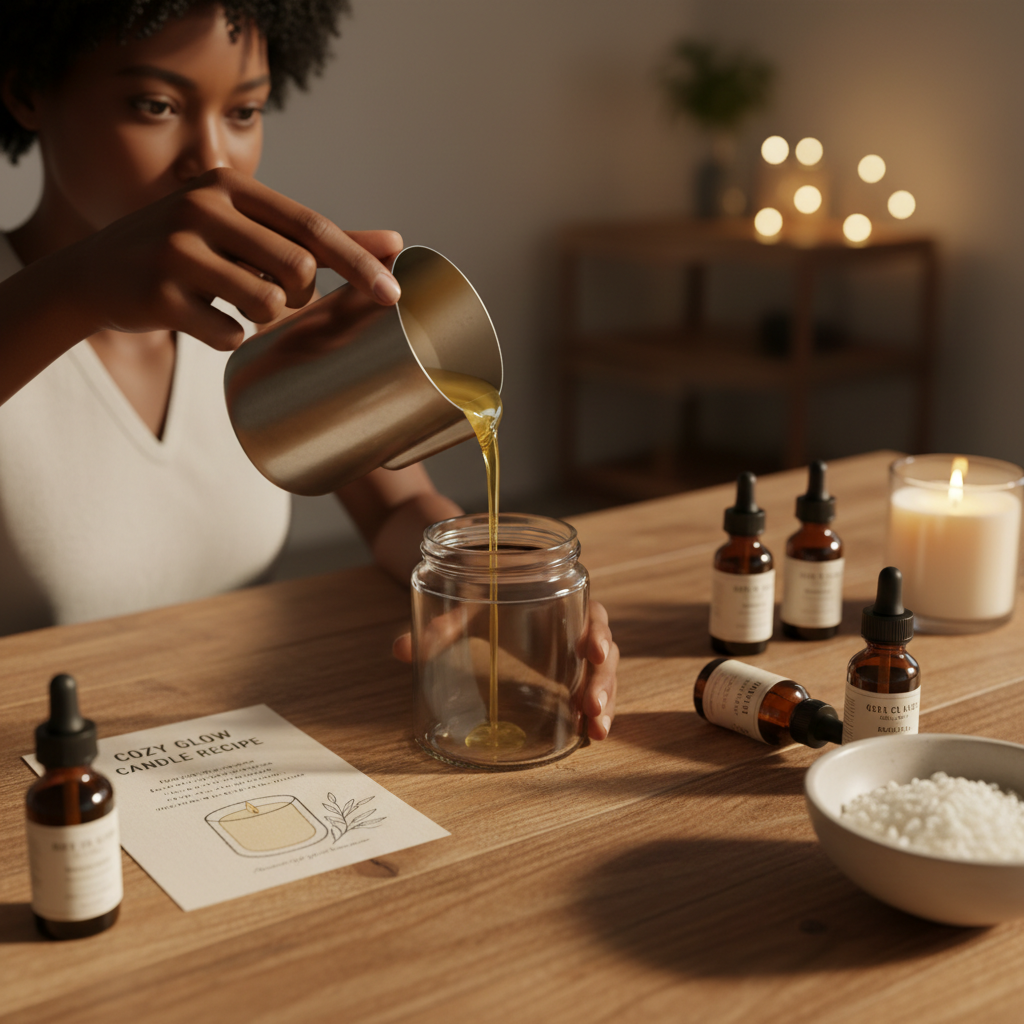 Candle Making Lifestyle - Black Woman Pouring